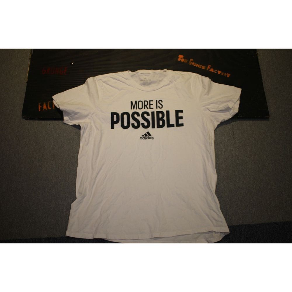 Adidas Amplifier Tee White T-Shirt "More is Possible" - Size XL